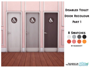 Sims 4 — Disabled Toilet Door Recolour Part 1 by sharon337 — Recolour of The Featureless Fiberglass Door in 8 different