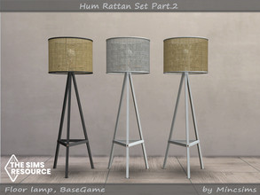 Sims 4 — Hum Rattan Floor Lamp by Mincsims — a part of Hum Rattan Set. 3 swatches