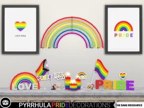 Sims 4 — Pyrrhula Pride Decorations by wondymoon — Pyrrhula decorations for Pride in Sims 4. 12 LGBTQIA+ flags and