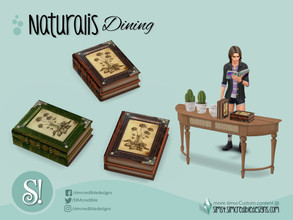 Sims 4 — Naturalis Dining books by SIMcredible! — Although this file looks like decor books, it acts like a bookshelf.
