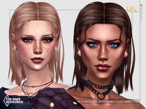 Sims 4 — Ellie Hairstyle by DailyStorm — Medium length (shoulder length), slightly wavy hair with small strands at the