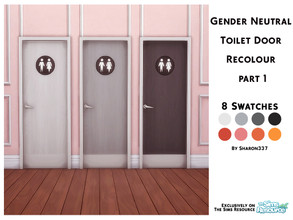 Sims 4 — Gender Neutral Toilet Door Part 1 by sharon337 — Recolour of The Featureless Fiberglass Door in 8 different