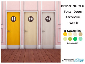 Sims 4 — Gender Neutral Toilet Door Part 2 by sharon337 — Recolour of The Featureless Fiberglass Door in 8 different
