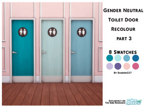 Sims 4 — Gender Neutral Toilet Door Part 3 by sharon337 — Recolour of The Featureless Fiberglass Door in 8 different