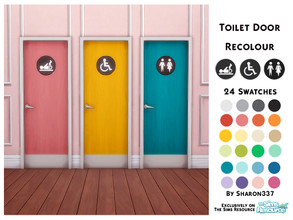 Sims 4 — Toilet Door Recolour by sharon337 — Toilet Doors For Baby Changing, Disabled, and Gender Neutral. Each Door