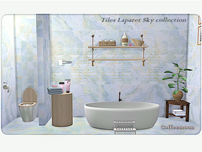 Sims 4 — Tiles for bathroom - Laparet Sky collection by coffeemoon — Floor and wall tiles with a natural stone texture.