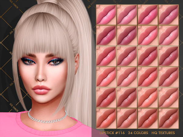 Sims 4 — LIPSTICK #116 by Jul_Haos — - CATEGORY: LIPSTICK - COLORS: 24 - SLIDERS COMPATIBLE - GENDER - FEMALE - HQ