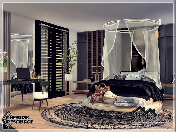 Sims 4 — ALAN - Bedroom by marychabb — I present a room - Bedroom, that is fully equipped. Tested. Cost: 14,734$ Size: