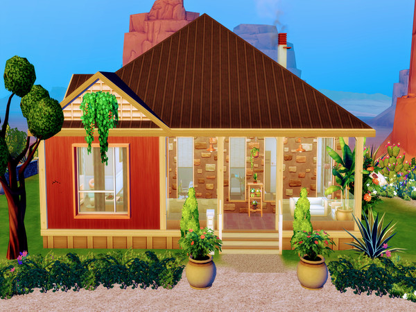 Sims 4 — Arizona by LJaneP6 — No CC! Price: $94 379 Size: 30 x 20 2 Bedroom 2 Bathroom Arizona is a V2 of Homey Hideaway.