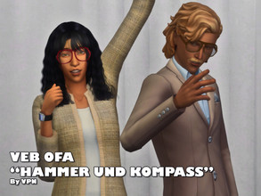 Sims 4 — VEB OFA Hammer und Kompass - Unisex Eyeglasses by looking4awayout — To celebrate the 60 years of the People's