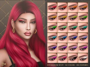 Sims 4 — EYESHADOW #129 by Jul_Haos — - CATEGORY: EYESHADOW - COLORS: 24 - SLIDERS COMPATIBLE - GENDER: FEMALE - HQ