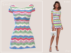 Sims 4 — SummerKnittedDress by Paogae — Knitted dress, zigzag pattern in eight colors, perfect for spring and summer, for