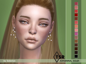 Sims 4 — Blush Johanna by soloriya — Natural blush in 15 colors. All ages, all genders. Makeup sliders compatible. HQ