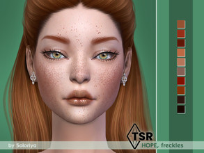 Sims 4 — Freckles Hope by soloriya — Natural freckles in 10 colors. All ages, all genders. Makeup sliders compatible. HQ