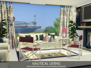 Sims 4 — NAUTICAL LIVING by dasie22 — NAUTICAL LIVING is a living room in seafaring style. Please, use code