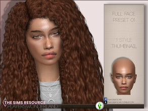 Sims 4 — Full Face Preset 01 by PlayersWonderland — This preset changes the whole head of your Sim. It adds custom