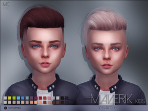 Sims 4 — Maverik Hair for Kids by mathcope2 — Specifications: *Hat compatible. *Custom Colors *Male (Works with Females