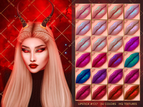 Sims 4 — [PATREON] LIPSTICK #127 by Jul_Haos — - CATEGORY: LIPSTICK - COLORS: 24 - SLIDERS COMPATIBLE - GENDER - FEMALE -
