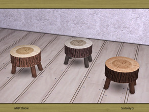 Sims 4 — Matthew. Pouf by soloriya — Wooden pouf. Part of Matthew set. 3 color variations. Category: Comfort -