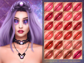 Sims 4 — [PATREON] LIPSTICK #125 by Jul_Haos — - CATEGORY: LIPSTICK - COLORS: 24 - SLIDERS COMPATIBLE - GENDER - FEMALE -