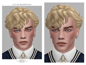 Sims 4 — Lucas Hairstyle by -Merci- — New Maxis Match Hairstyle for Sims4. -For male, teen-elder. -Base Game compatible.