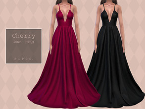 Sims 4 — Cherry Gown. by Pipco — A trendy gown in 15 colors. Base Game Compatible New Mesh All Lods HQ Compatible