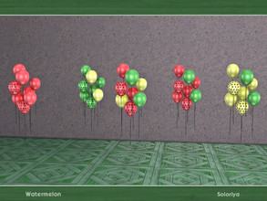 Sims 4 — Watermelon. Balloons by soloriya — Decorative balloons. Part of Watermelon set. 5 color variations. Category: