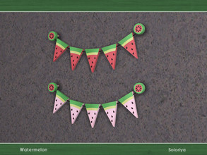 Sims 4 — Watermelon. Wall Banner, v2 by soloriya — Wall banner, v2. Part of Watermelon set. 5 color variations. Category:
