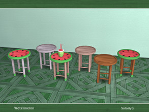 Sims 4 — Watermelon. Coffee Table, v2 by soloriya — Coffee table, v2. Part of Watermelon set. 5 color variations.