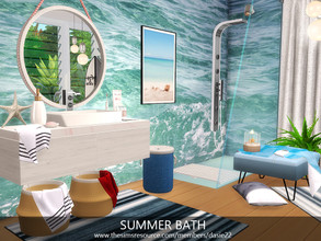 Sims 4 — SUMMER BATH by dasie22 — SUMMER BATH is a coastal bathroom. Please, use code bb.moveobjects on before you place