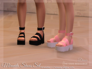 Sims 4 — Miranda Shoes Set (Shoes and Accessory Platform Colors) by Dissia — Miranda platform sandals, good for causal