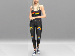 Sims 4 — Pride Month trousers for women by Aldaria — Pride Month trousers for women