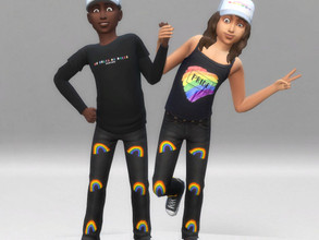 Sims 4 — Pride Month trousers for children by Aldaria — Pride Month trousers for children