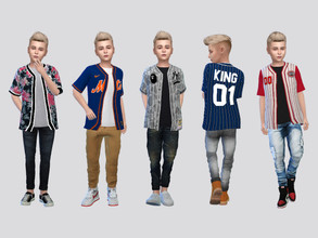 Sims 4 — Sato Jersey Shirts Boys by McLayneSims — TSR EXCLUSIVE Standalone item 15 Swatches MESH by Me NO RECOLORING