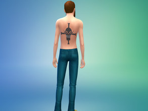 Sims 4 — Tattoo shirohige by Teday — Shirohige pirate jolly roger tattoo