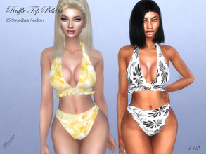 Sims 4 — Ruffle Top Bikini by pizazz — Ruffle Top Bikini NEW MESH INCLUDED WITH DOWNLOAD Base game 05 colors / swatches