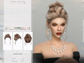 Sims 4 — WINGS-TO0628 (ELEGANT HAIR&#65289; by wingssims — Colors:36 All lods Compatible hats Hope you like it!