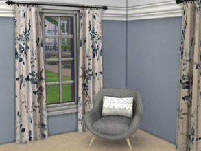 Sims 4 — 'Azure Living' Curtain RECOLOR by RiQuinn — A recolor of Severinka_'s 'Azure Living' curtain panel Includes 4