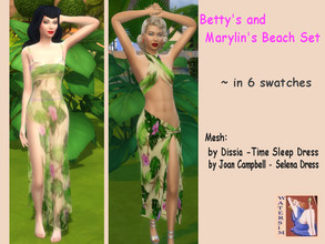 Sims 4 — ws Betty and Marylin Beach Set - RC   by watersim44 — Creation for your Sims. Dress Betty ~ Its a recolor from