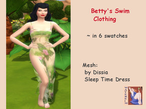 Sims 4 — ws Beach Betty Dress - RC by watersim44 — Its a recolor from Dissia, the mesh Sleep Time Dress. Creation for