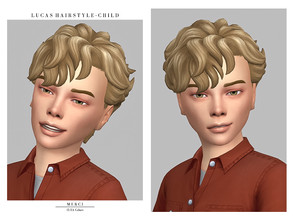 Sims 4 — Lucas Hairstyle - Child by -Merci- — New Maxis Match Hairstyle for Sims4. -For boys. -Base Game compatible. -Hat