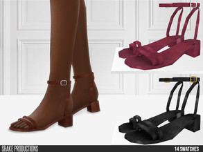 Sims 4 — ShakeProductions 700 - Leather Sandals by ShakeProductions — Shoes/High Heel-Boots New Mesh All LODs Handpainted