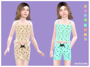 Sims 4 — Akogare Bottom No.13 by _Akogare_ — Akogare Top No.39 - 8 Colors - New Mesh (All LODs) - All Texture Maps - HQ