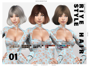 Sims 4 — LeahLillith Riye Hairstyle by Leah_Lillith —  Riye Hairstyle All LODs Smooth bones Custom CAS thumbnail Works