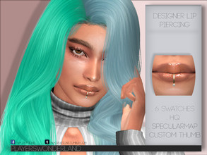 Sims 4 — Designer Lip Piercing (Patreon) by PlayersWonderland — 6 color variations with different metal colors. HQ