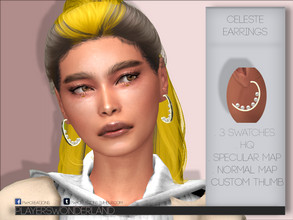 Sims 4 — Celeste Earrings (Patreon) by PlayersWonderland — 3 different color variations HQ textures +custom normal and
