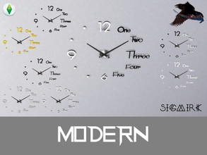 Sims 4 — Modern Clock Letters and Numbers by Sigmirk — Modern Clock detailed with letters and numbers > 8 Colors Build
