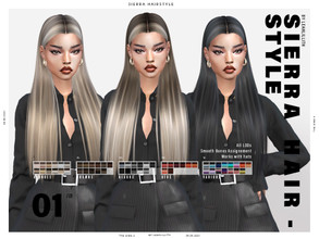 Sims 4 — LeahLillith Sierra Hairstyle  by Leah_Lillith — Sierra Hairstyle All LODs Smooth bones Custom CAS thumbnail