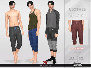 Sims 4 — Yoga Pants 01 for Male Sims by remaron — Yoga Pants for YA male in The Sims 4 ReMaron_M_YogaPants01 MESH EDIT