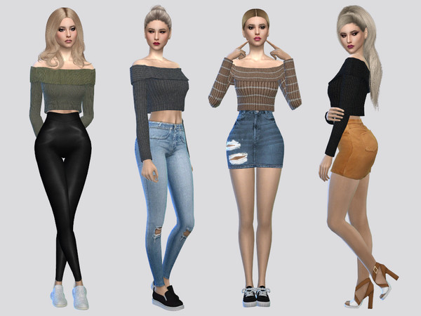 Sims 4 — Bambie Off Shoulder Top by McLayneSims — TSR EXCLUSIVE Standalone item 8 Swatches MESH by Me NO RECOLORING